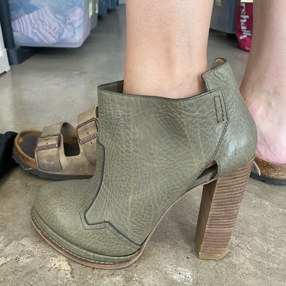 Alexander Wang Platform Booties Livia Sage Leather - Picture 9 of 9